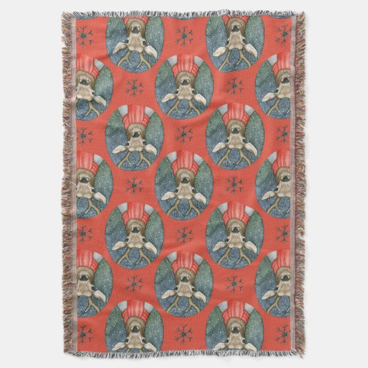 Kerst Herten Woodland Vakantie Deken (Voorkant Verticaal)