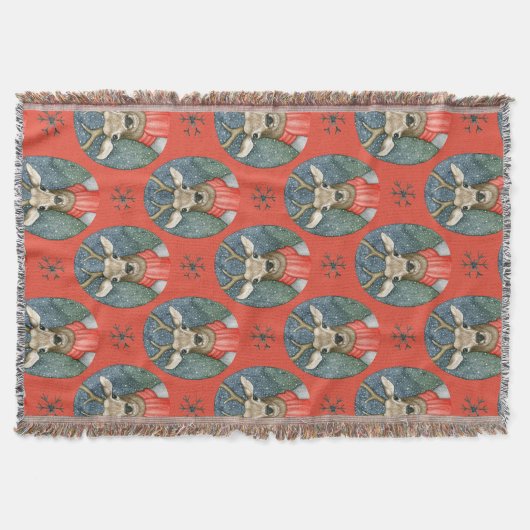 Kerst Herten Woodland Vakantie Deken (Voorkant)