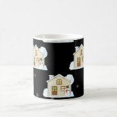 Kerst - het Patroon van het Huis - Zwarte Achtergr Koffiemok (Center)