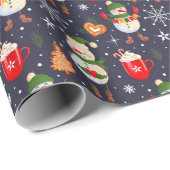 Kerst hete chocolade snoeprietje gemberbrood cadeaupapier (Rol Hoek)