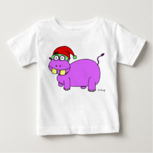 Kerst Hippo Baby T-Shirt