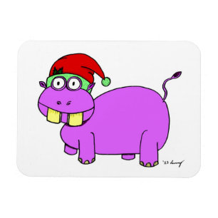 Kerst Hippo Flexibele Magneet