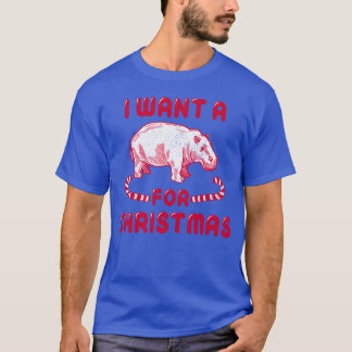 Kerst Hippo Retro Kerstvriend T-shirt