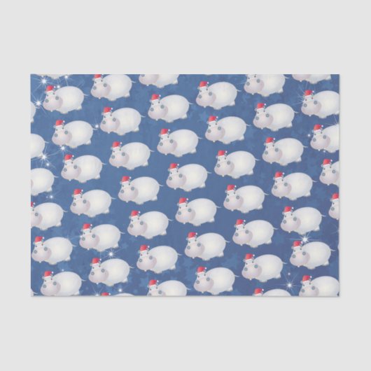 Kerst Hippo Santa Hat Hippopotamus Tissuepapier (Voorkant)