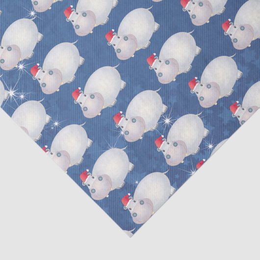 Kerst Hippo Santa Hat Hippopotamus Tissuepapier (Detail)