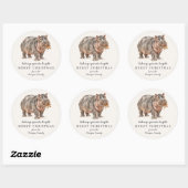 Kerst Hippo Sticker 'Baking Spirits Bright' (Vel)