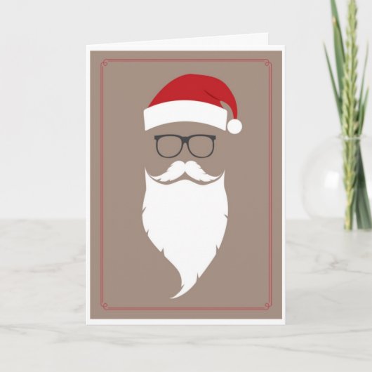 Kerst - Hipster Santa Feestdagen Kaart (Voorkant)