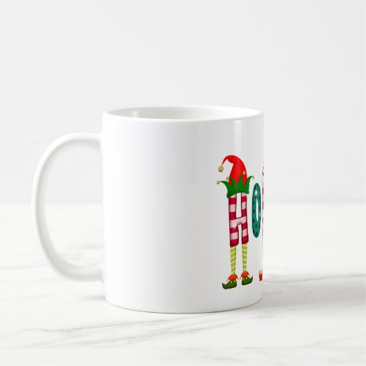 Kerst HO HO-elf, kerst elfen cadeau Koffiemok (Links)