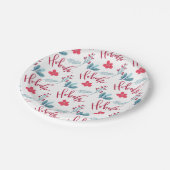 Kerst Ho Ho Ho Ho Floral Vakantiefeest Papieren Bordje (Gekanteld)