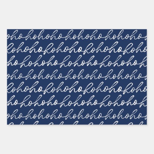 Kerst Ho Ho Ho Ho Modern Handgeschreven Script Inpakpapier Vel (Voorkant 3)