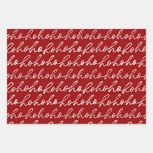 Kerst Ho Ho Ho Ho Modern Handgeschreven Script Inpakpapier Vel (Voorkant 2)