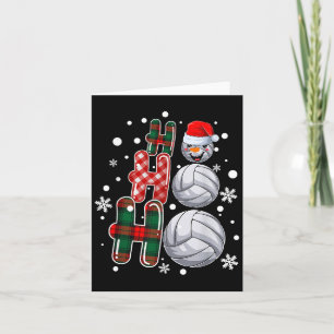 Kerst Ho-ho-ho-ho Santa Snowman Volleybal Xmas P Kaart