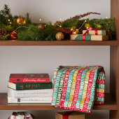 Kerst HO! HO! HO! Rode groene en gouden strepen Fleece Deken