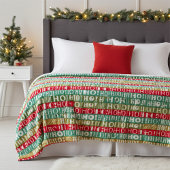 Kerst HO! HO! HO! Rode groene en gouden strepen Fleece Deken