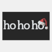 Kerst Ho Ho Ho Xmas Santa Hat Rechthoekige Sticker (Voorkant)
