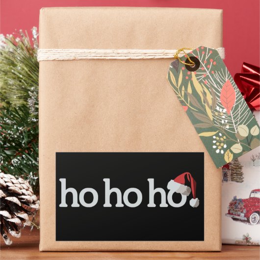 Kerst Ho Ho Ho Xmas Santa Hat Rechthoekige Sticker (Feestdagen)