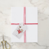 Kerst Hobbyhorse Mouse Gift Label Cadeaulabel (Met Touw)