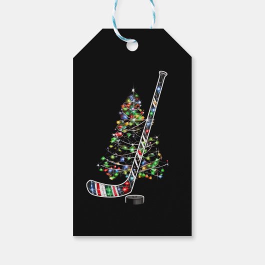 Kerst Hockey Sport Bal Santa Hoed Xmas Cadeaulabel (Achterkant)