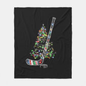 Kerst Hockey Sport Bal Santa Hoed Xmas Fleece Deken (Voorkant)