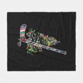 Kerst Hockey Sport Bal Santa Hoed Xmas Fleece Deken (Voorkant (Horizontaal))