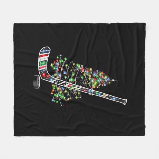 Kerst Hockey Sport Bal Santa Hoed Xmas Fleece Deken (Voorkant (Horizontaal))