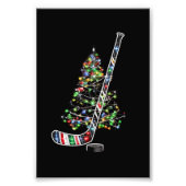 Kerst Hockey Sport Bal Santa Hoed Xmas Foto Afdruk (Voorkant)