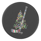 Kerst Hockey Sport Bal Santa Hoed Xmas Hockey Puck (Voorkant)