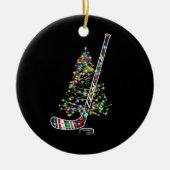 Kerst Hockey Sport Bal Santa Hoed Xmas Keramisch Ornament (Voorkant)