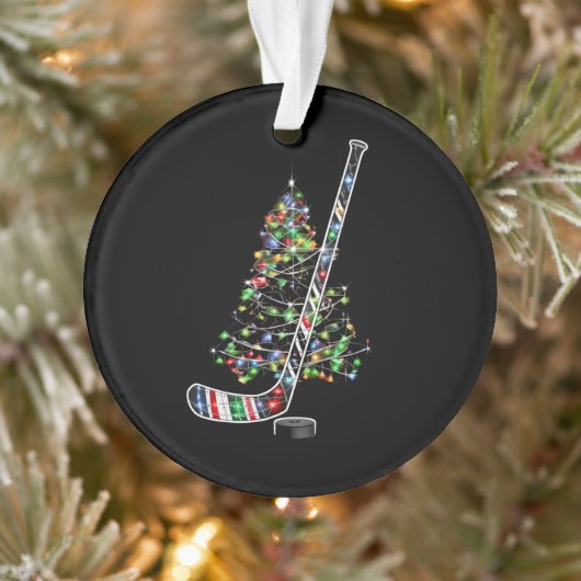 Kerst Hockey Sport Bal Santa Hoed Xmas Ornament (Boom)