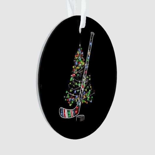 Kerst Hockey Sport Bal Santa Hoed Xmas Ornament (voorkant)