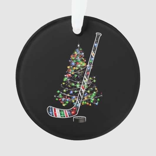 Kerst Hockey Sport Bal Santa Hoed Xmas Ornament (voorkant)