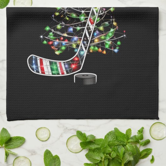 Kerst Hockey Sport Bal Santa Hoed Xmas Theedoek (Gevouwen)