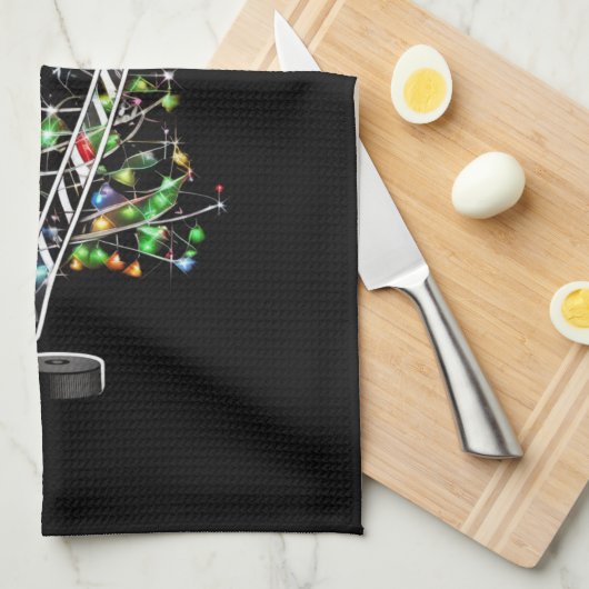 Kerst Hockey Sport Bal Santa Hoed Xmas Theedoek (Quarter Fold)