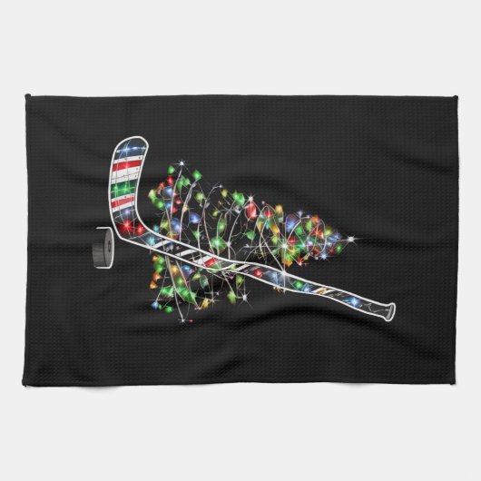 Kerst Hockey Sport Bal Santa Hoed Xmas Theedoek (Horizontaal)