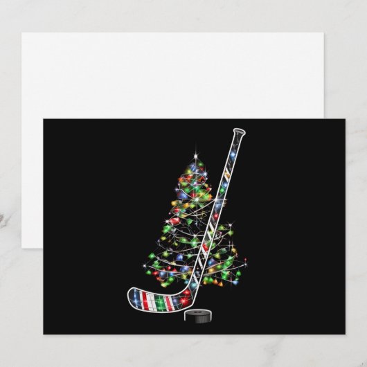 Kerst Hockey Sportbal Kerstman Hoed Xmas  Feestdagenkaart (Voorkant / Achterkant)