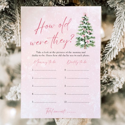 Kerst hoe oud waren ze spel Baby shower Kaart