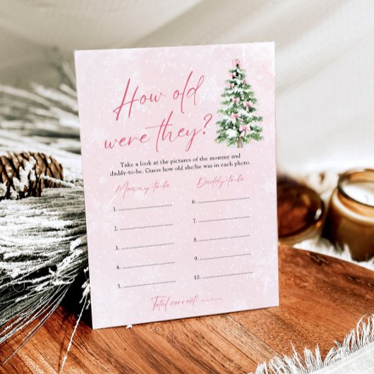 Kerst hoe oud waren ze spel Baby shower Kaart