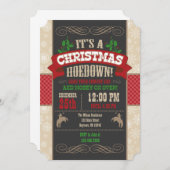 Kerst Hoedown Feest Uitnodiging (Voorkant / Achterkant)