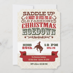Kerst Hoedown Uitnodiging