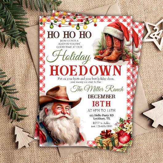 Kerst Hoedown Westerne Vakantie Hoedown Xmas Kaart