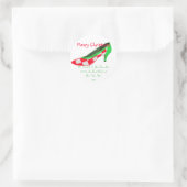Kerst Hoge hak schoen retour adres Ronde Sticker (Tas)