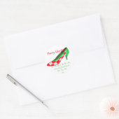 Kerst Hoge hak schoen retour adres Ronde Sticker (Envelop)