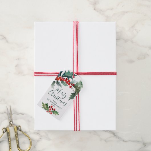 Kerst Holiday Kerstcadeau Labels Cadeaulabel (Met Touw)