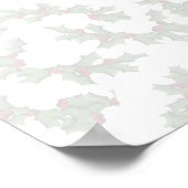 Kerst Holly Achtergrond - Licht Poster (Hoek)