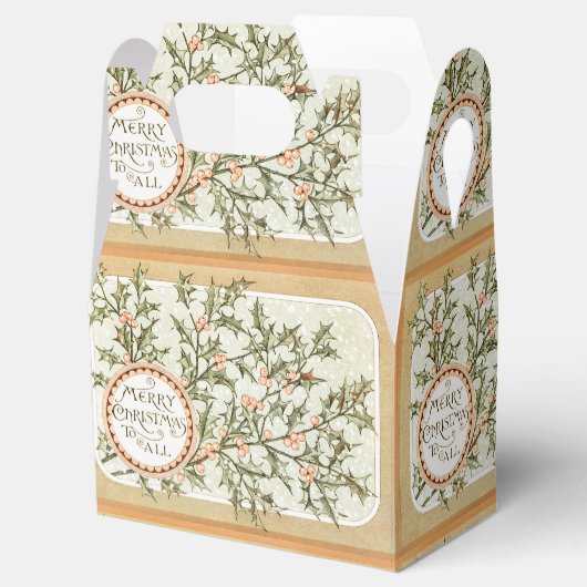 Kerst Holly  Antiek Groet Bedankdoosjes (Geopend)