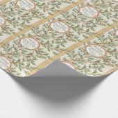 Kerst Holly  Antiek Groet Cadeaupapier (Hoek)