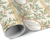 Kerst Holly  Antiek Groet Cadeaupapier (Rol Hoek)