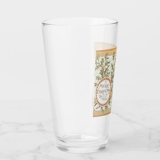 Kerst Holly  Antiek Groet Glas (Rechts)