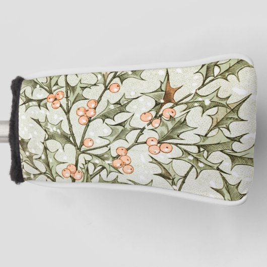 Kerst Holly Antiek Groet Golfheadcover (Voorkant)