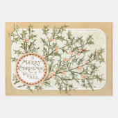 Kerst Holly Antiek Groet Inpakpapier Vel (Voorkant)